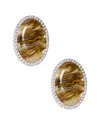Retroféte Stone Stud Earrings In Brown