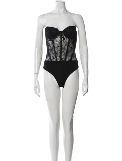 Pre-owned Retroféte Strapless Bodysuit W/ Tags In Black