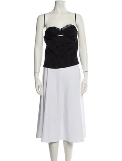 Pre-owned Retroféte Strapless Crop Top In Black