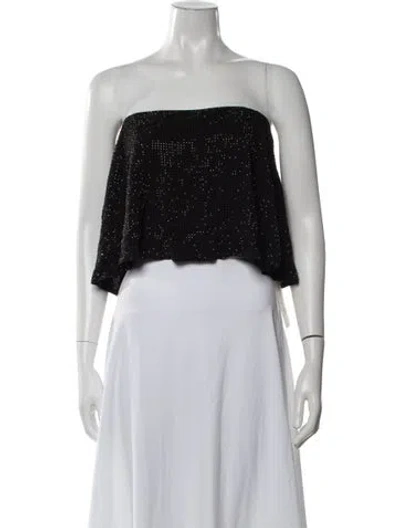 Pre-owned Retroféte Strapless Crop Top In Black