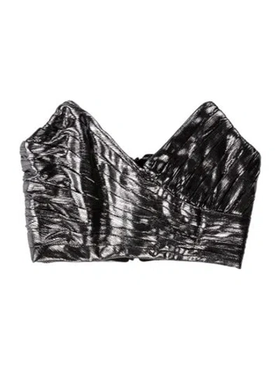 Pre-owned Retroféte Strapless Crop Top In Black