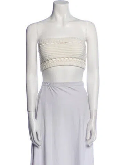 Pre-owned Retroféte Strapless Crop Top In Blue