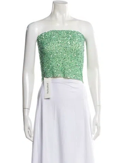 Pre-owned Retroféte Strapless Crop Top In Green