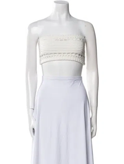 Pre-owned Retroféte Strapless Crop Top In Neutral