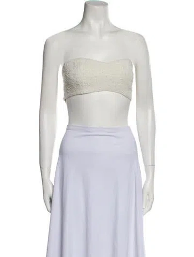 Pre-owned Retroféte Strapless Crop Top In Neutral