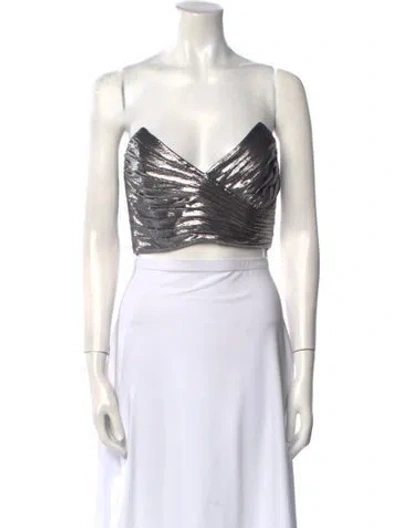 Pre-owned Retroféte Strapless Crop Top In Neutral