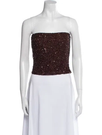 Pre-owned Retroféte Strapless Crop Top In Neutral