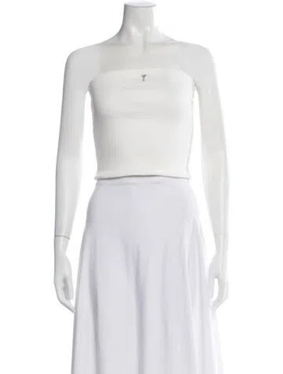 Pre-owned Retroféte Strapless Crop Top In Neutrals