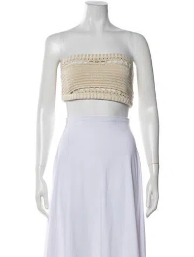 Pre-owned Retroféte Strapless Crop Top W/ Tags In Neutrals