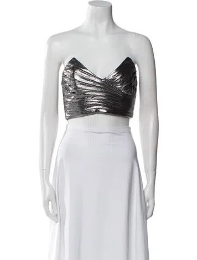 Pre-owned Retroféte Strapless Crop Top W/ Tags In Purple