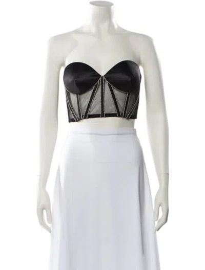 Pre-owned Retroféte Strapless Crop Top In White