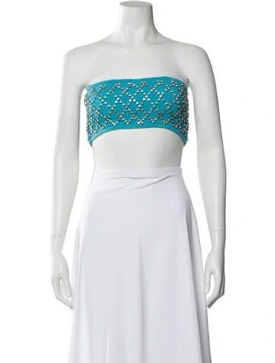 Pre-owned Retroféte Strapless Crop Top In White