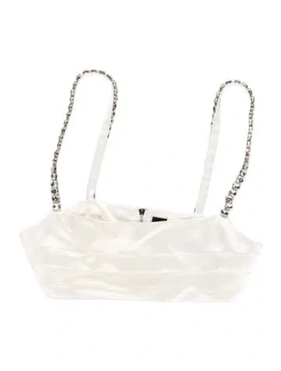 Pre-owned Retroféte Strapless Crop Top In White