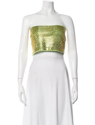 Pre-owned Retroféte Strapless Crop Top In White