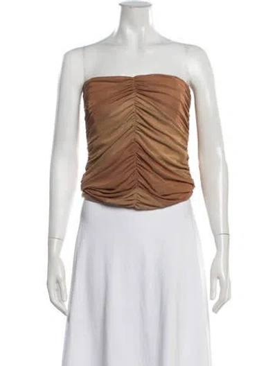 Pre-owned Retroféte Strapless Crop Top In White