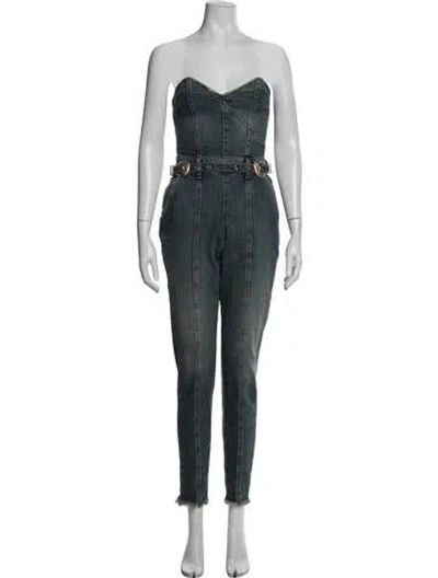 Pre-owned Retroféte Strapless Jumpsuit In Blue
