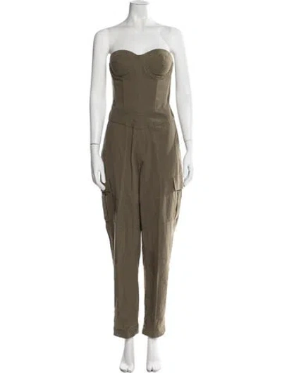Pre-owned Retroféte Strapless Jumpsuit In Green