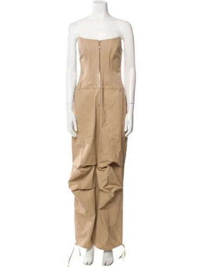 Pre-owned Retroféte Strapless Jumpsuit In Neutral