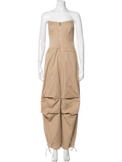Pre-owned Retroféte Strapless Jumpsuit In Neutrals
