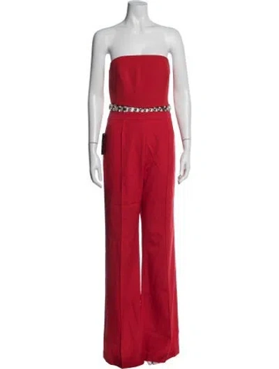 Pre-owned Retroféte Strapless Jumpsuit In Red