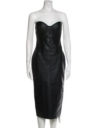 Pre-owned Retroféte Strapless Knee-length Dress In Black