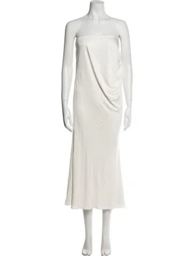 Pre-owned Retroféte Strapless Knee-length Dress In Neutral
