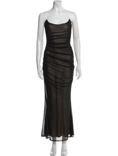 Pre-owned Retroféte Strapless Long Dress In Black