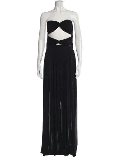Pre-owned Retroféte Strapless Long Dress In Black