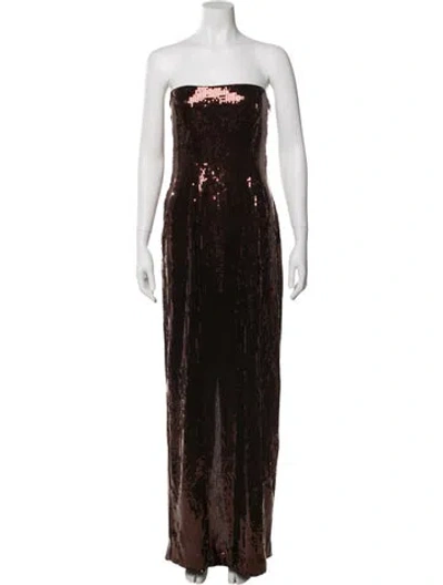 Pre-owned Retroféte Strapless Long Dress In Brown