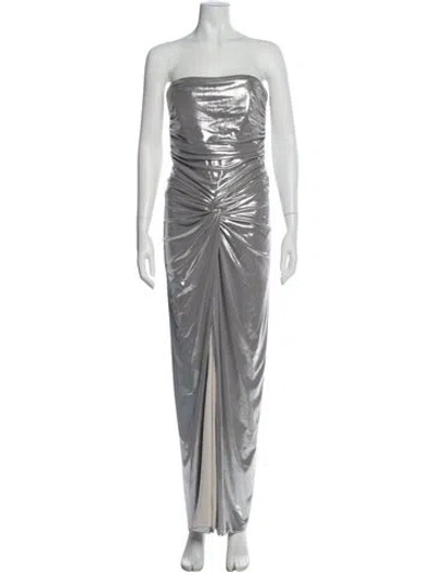 Pre-owned Retroféte Strapless Long Dress In Gray