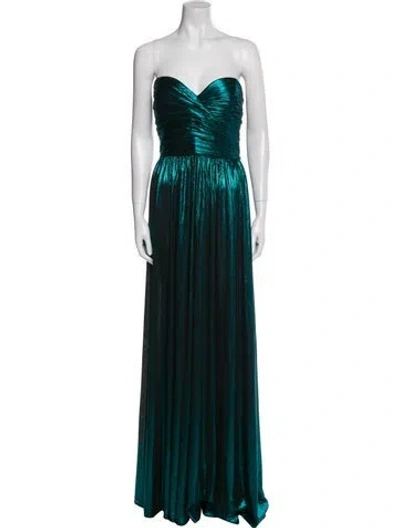 Pre-owned Retroféte Strapless Long Dress In Green