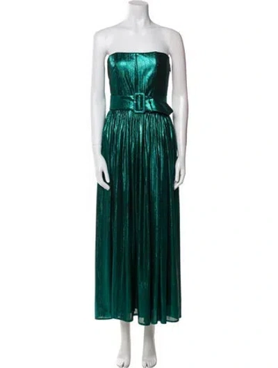 Pre-owned Retroféte Strapless Long Dress In Green