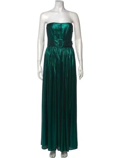 Pre-owned Retroféte Strapless Long Dress In Green