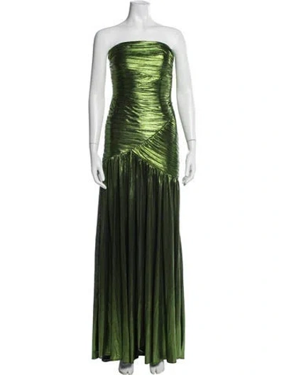 Pre-owned Retroféte Strapless Long Dress In Green