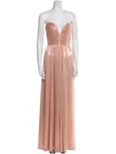 Pre-owned Retroféte Strapless Long Dress In Orange