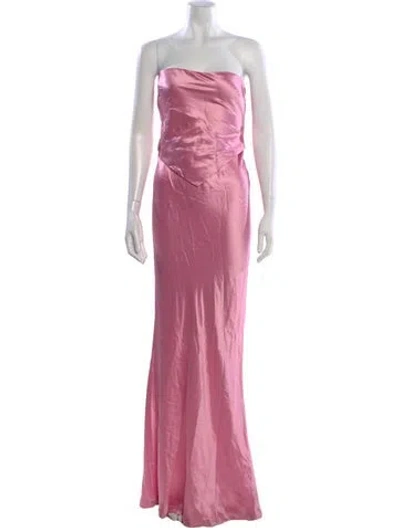 Pre-owned Retroféte Strapless Long Dress In Pink