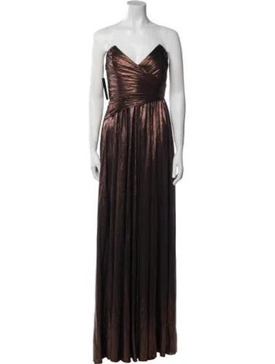 Pre-owned Retroféte Strapless Long Dress W/ Tags In Brown
