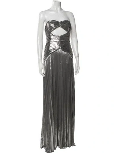 Pre-owned Retroféte Strapless Long Dress W/ Tags In Metallic/silver