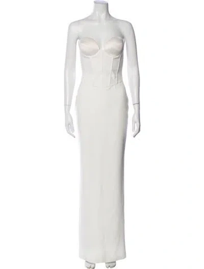 Pre-owned Retroféte Strapless Long Dress In White