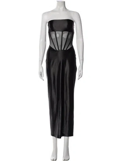 Pre-owned Retroféte Strapless Midi Length Dress In Black
