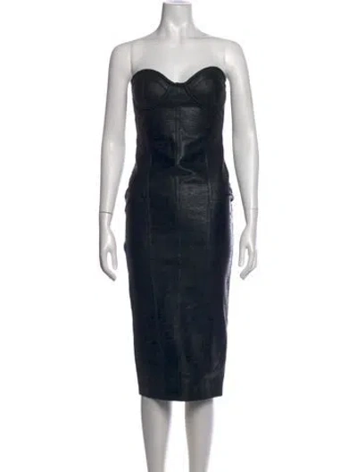 Pre-owned Retroféte Strapless Midi Length Dress In Black