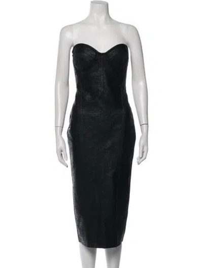 Pre-owned Retroféte Strapless Midi Length Dress In Black