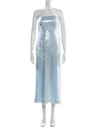 Pre-owned Retroféte Strapless Midi Length Dress In Blue