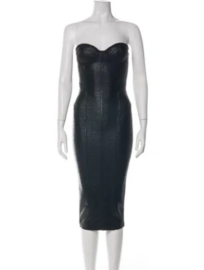 Pre-owned Retroféte Strapless Midi Length Dress In Green