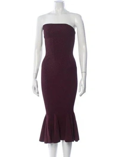 Pre-owned Retroféte Strapless Midi Length Dress In Multi