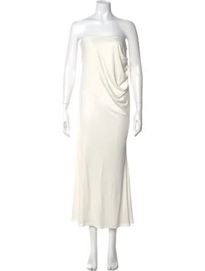 Pre-owned Retroféte Strapless Midi Length Dress In Neutral