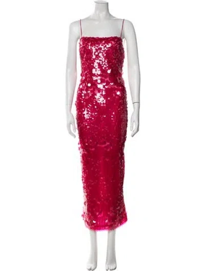 Pre-owned Retroféte Strapless Midi Length Dress In Red