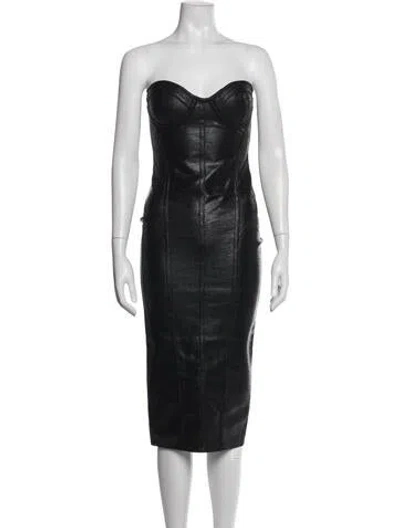 Pre-owned Retroféte Strapless Midi Length Dress W/ Tags In Black