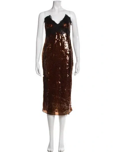 Pre-owned Retroféte Strapless Midi Length Dress W/ Tags In Brown