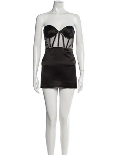 Pre-owned Retroféte Strapless Mini Dress In Black